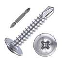(200 pcs) Wensilon #10×1”for Sheet Metal Self-Tapping Screws 410 Stainless Steel Truss Head High-Strength Quick Tapping Screws
