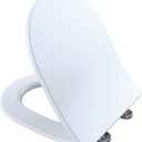 TOTO TSS247R01 Slim D-Shape Closed-front Toilet Seat with SoftClose Cotton