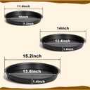 16inch 3 Pack Black Circular Plant Saucer Tray