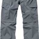 Mens Hiking Pants Convertible Lightweight Quick Dry Zip Off Outdoor Fishing Safari Camping Boy Scout Pants (Gray) Size 38