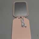 Travel Mirror with Light, Rechargeable Portable Makeup Mirror with Battery-Powered, 3 Colors LED Lighting, Dimmable Touch Screen Vanity Lighted Mirror