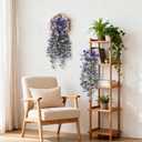 Artificial Fake Hanging Flowers Plants for Outdoor Spring Summer Decoration,2 PCS Faux Silk Daisy with Eucalyptus Leaves,UV Resistant Look Real for Outside Home Planter Porch Patio Balcony Yard Decor