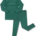 AVAUMA Baby Boys Girls Pajama Set Kids Toddler Snug fit Basic Cotton Sleepwear pjs for Daily (Green-2 Large)