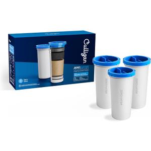 Culligan with ZeroWater Technology Replacement Filter 3-Pack, 5-Stage Advanced Water Filter IAPMO Certified to Reduce Lead, Total PFAS (Forever Chemicals), Mercury, Fluoride, and Chlorine