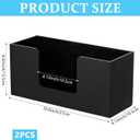 2 Pack Acrylic Paper Towel Holder Countertop, Durable 5mm Thick | Black Bathroom Napkin Holder, Multifold Z-Fold C-Fold Trifold Paper Hand Towel Dispenser, Kitchen Table Dinning Party Uses