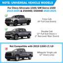 Under Seat Storage Box for Chevrolet Silverado & GMC Sierra 1500 20192026, 2500HD 3500HD 20202026, Rear Underseat Organizer, Hidden Tool Storage, No Drill Installation, Black