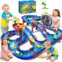 TERRAMUS 2-Tier Kids Watermill Water Table Toys, 124PCS Water Park Playset with Pump, Waterwheel, Summer Outdoor Water Toys Waterways for Backyard,Lawn,Beach,Pool,Gifts for Boys Girls Toddlers 3-5 4-8