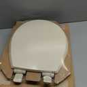 Mayfair Cassel Slow Close Toilet Seat, Easy Clean, Non Slip Premium Wood Seat, Easy Install, Made in USA, Round, Bone