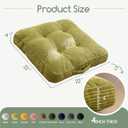 HIGOGOGO Floor Pillow Cushion for Adults, Meditation Cushion Pillow, Large Square Floor Sitting, Tufted Corduroy Cover, for Tatami Living Room or Yoga, 22x22 Inch, Green, 4" Thick
