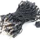 Novelty Lights 50 Feet 100 Bulbs Traditional Incandescent Mini Lights, Clear on Black Wire with 6" Spacing, Commercial Grade and UL Listed for Indoor/Outdoor Use, End-To-End Connectable