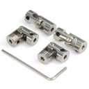 2 x 3mm to 3mm Rotatable Universal Steering Joint Shaft Coupling Connector L23x D9 with Screws with Wrench, 4pcs/Pack (Size: 3mm to 3mm)
