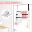 Over The Door Towel Rack,Towel Rack with Hooks for Door Hanging, Door Towel Bar, Over Door Towel Racks for Bathroom (Black)