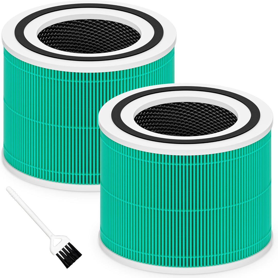 Core 300 Toxin Absorber Replacement Filter for LEVOIT Core 300, Core 300S and Core 300P Air Purifier, 3in1 H13 True HEPA Filter Replacement, Compared to Part # Core 300RFTX, 2 Pack, Green
