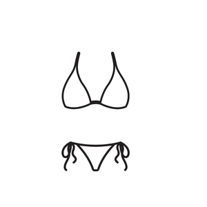 2 Piece Swimsuit Stipes XL