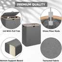 140L Laundry Hamper with Lid, Large Laundry Basket Bin, Grey