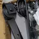 FREDBECK 48in x 84in Gray Wood Barn Door Slab with 8ft (96inch) Barn Door Hardware Track Kit Included, Double Surfaces,Simple Assembly is Required,K-Frame,Grey