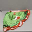 Christmas Tree Skirt with LED Lights, 48 Inch Green Monster Red White Stripes Xmas Tree Collar, Funny Christmas Tree Mat for Holiday Party Indoor Outdoor Christmas Tree Decoration