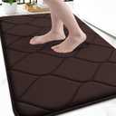 Smiry Memory Foam Bath Mat 30''x20'', Ultra Soft Non-Slip Bathroom Rug, Plush Water Absorbent Quick Dry and Machine Washable Floor Mat for Shower, Tub & Home Decor, Brown