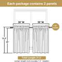 Lecloud Pure White Curtains 30 Inch Length 2 Pcs, Privacy Rustic Light Filtering Short Kitchen Curtain, Farmhouse Home Decor Drapes Rod Pockets for Bedroom Cafe Laundry Room, Each Panel 30" W x 30" L