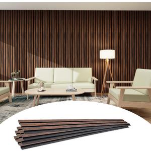 3D Textured Wood Slat Wall Panels 16 Pack - Waterproof PS Fluted Faux Wood Paneling (43.3"x4.7") Easy Adhesive Installation, Classic Walnut 3D Textured Wood Slat Wall Panels 16 Pack - Waterproof PS Fluted Faux Wood Paneling (43.3"x4.7") Easy Adhesive Installation, Classic Walnut
