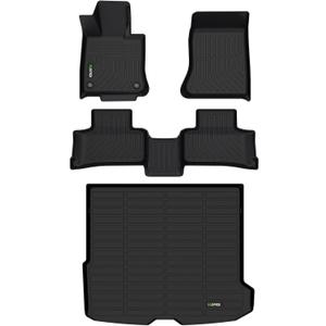 HAFIDI Floor Mats & Cargo Liner Set Fit for 2023 2024 2025 Mercedes Benz GLC& GLC 300& GLC 350e& GLC 43 AMG, All Weather Protection TPE Anti-Slip Car Full Set Floor Liners Custom Accessories - Black