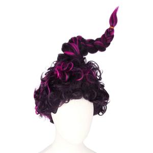 Topcosplay Women Wig Purple Mixed Red Halloween Costume Cosplay Wigs with Braid, Purple mixed Red