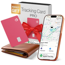 SPOTMINDERS Valentine's Day Gifts for Her Apple MFi Certified Credit Card Wallet Tracker PRO Pink (iOS Only) 0.07in Works with Apple Find My Rechargeable Tracking Card for Women IP68 Slim Item Finder