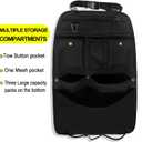 Black Car Seat Back Organizer with Multiple Pockets and Hooks