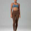 Colorfulkoala Women's Dreamlux High Waisted Workout Leggings 25" / 28" Inseam Yoga Pants with Pockets (Brown, XXL)