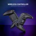JDDWIN LED Wireless Gaming Controller for PS5/PC/Android/IOS/MAC/Steam Deck,Hall Effect Joystick, Bluetooth, 3.5mm Audio Jack, Dual Vibration, 6-Axis Motion Contro Gamepad with Speaker (Black)