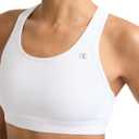 Champion Women's Sports Bra, High-Impact Compression, Moisture-Wicking Fabric (White, XS)