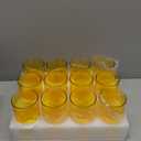 LETINE 12pcs Vertical Stripe Glass Candlestick Holders & Amber Votive Candle Holders