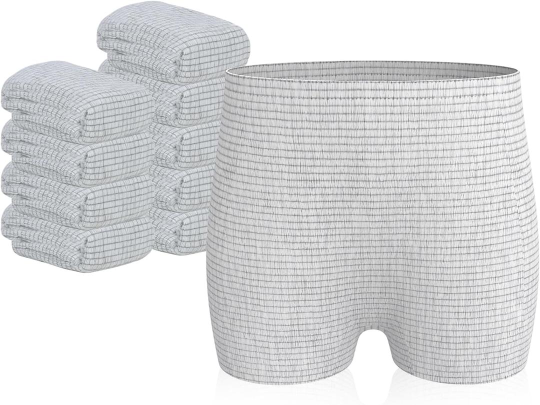 hetaida Postpartum Disposable Underwear, C-Section Underwear for Women, High Waist Maternity Panties, Latex-Free, Super Breathable & Soft, High Stretchable, 8 Count Grey