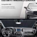 Windshield Sun Shade for Dodge Challenger 2015-2023. Full Coverage Rearview Mirror Shade for Ultimate Protection