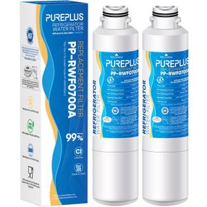 2 x PUREPLUS DA29-00020B Replacement for Samsung RF28HMEDBSR, RF263BEAESR, HDX FMS-2, HAF-CIN/EXP, RF4287HARS, PL-200, RFG297HDRS, RF28HFEDBSR, DA97-08006A 469101 RWF0700A Refrigerator Water Filter, 2PACK