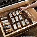 Tinamo Acacia Wooden Spice Rack Organizer for Cabinet - Spice Drawer Insert, Spice Organization for Cabinet, Seasoning Organizer, Spice Holder Pack of 4 (Walnut, Pack 4)