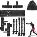 Boxing Resistance Bands Set for Speed and Agility, Workout Band Ankle Exercise Bands Legs Ankle Straps for Resistance Training Enhance Explosive Power (Black-200lbs)