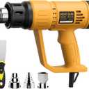 Heat Gun, TGK 1800W Heavy Duty Hot Air Gun Kit 662 & 1112 Dual Temperature Settings with 4 Nozzle Attachments Overload Protection for Crafts, Shrink Wrapping/Tubing, Paint Removing, Epoxy Resin