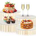 Buffet Risers Food Risers for Buffet Table Acrylic Risers Display Stands Tall Cake Stands Cylinder Stands for Party Pedestal Cake Stand Dessert Table Display Set Cupcake Stands Cupcake Display (4 Pcs White)