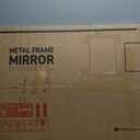 Brushed Gold Bathroom Mirror for Over Sink 24 x 36 Beveled Edge Tempered Glass, Rounded Corner Rectangle Framed Mirror for Modern Bathroom, Living Room, Bedroom, Entryway