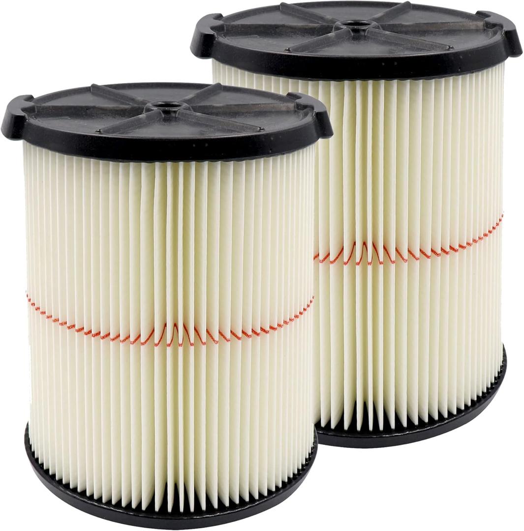 Replacement Cartridge Filter Compatible with Craftsman 9-38754 Red Stripe General Purpose for 5 to 20 Gallon Shop Vacuums CMXZVBE38754, 2 Pack