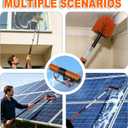 Buyplus 30FT Reach Solar Panel Cleaning Brush Kit with 5-24FT Telescoping Pole, Water Fed Window Cleaner Tool with 20" Brush, Soap Dispenser, Cobweb Duster, Squeegee for Roof, RV, Gutter, Deck,Orange