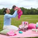 Bright Starts Disney Minnie Mouse Pop 'N Sit Portable Booster, Indoor/Outdoor Use, Floor Seat with Feeding Tray, 6 Mos - 3 Yrs (1 Count (Pack of 1))