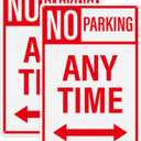 12" 18" No Parking Any Time Signs 2 Pack Reflective Aluminum | Rust-Free Metal, Easy Mount, Fade-Resistant, Double Arrow, Waterproof Signage for Driveway, Private Road, Fire Lane