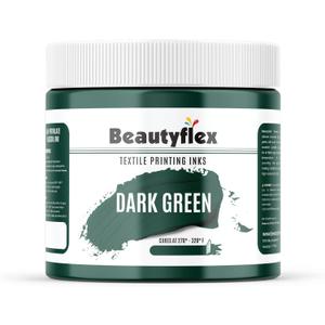 Beautyflex Screen Printing Ink DARK GREEN Plastisol Ink for screen printing - Fast Curing Painting for Cotton , Polyester and Other Fabrics , Fabric Paint for screen printing kit (8 fl oz, DARK GREEN INK)