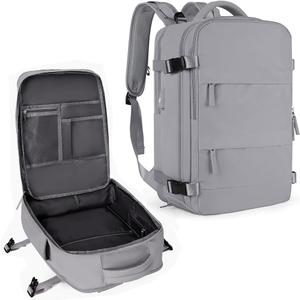 Coowoz Large Travel Backpack For Women Men, Flight Approved, Waterproof Outdoor Sports Rucksack, Casual Daypack, Fit 15.6 Inch Laptop Shoes, Grey