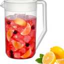 Amazing Abby - Kitchen Party - 2-Quart Plastic Pitcher (1-Pack), Unbreakable Water Pitcher with Lid, BPA-Free, Heat-Resistant, Dishwasher-Safe, Great for Both Iced and Hot Drinks, Indoors and Outdoors