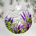 2 x Christmas Ornaments: Stained Glass Ornament, Christmas Tree Ornament, Hanging Ornaments for Home Decor & Xmas Tree Decorations  Exquisite Holiday Decor, Gifts & Holiday Present - Lavender