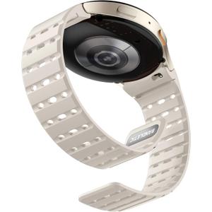 Bandletic Magnetic Silicone Band Compatible with Samsung Galaxy Watch 7 6 5 4 FE 40mm 44mm/for Galaxy Watch 6 4 Classic 43mm 47mm 42mm 46mm/Watch 5 Pro 45mm, 20mm No Gap Sport Strap for Men Women (Starlight)
