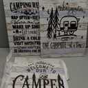 Camper Camping Rules Campsite Canvas Wall Art Prints Artwork Signs Framed for Lake House Cabin Porch Campsite Wall Decor Home Room RV Decor, 3 Pieces 11X14 inch, Friends Family Housewarming Gift